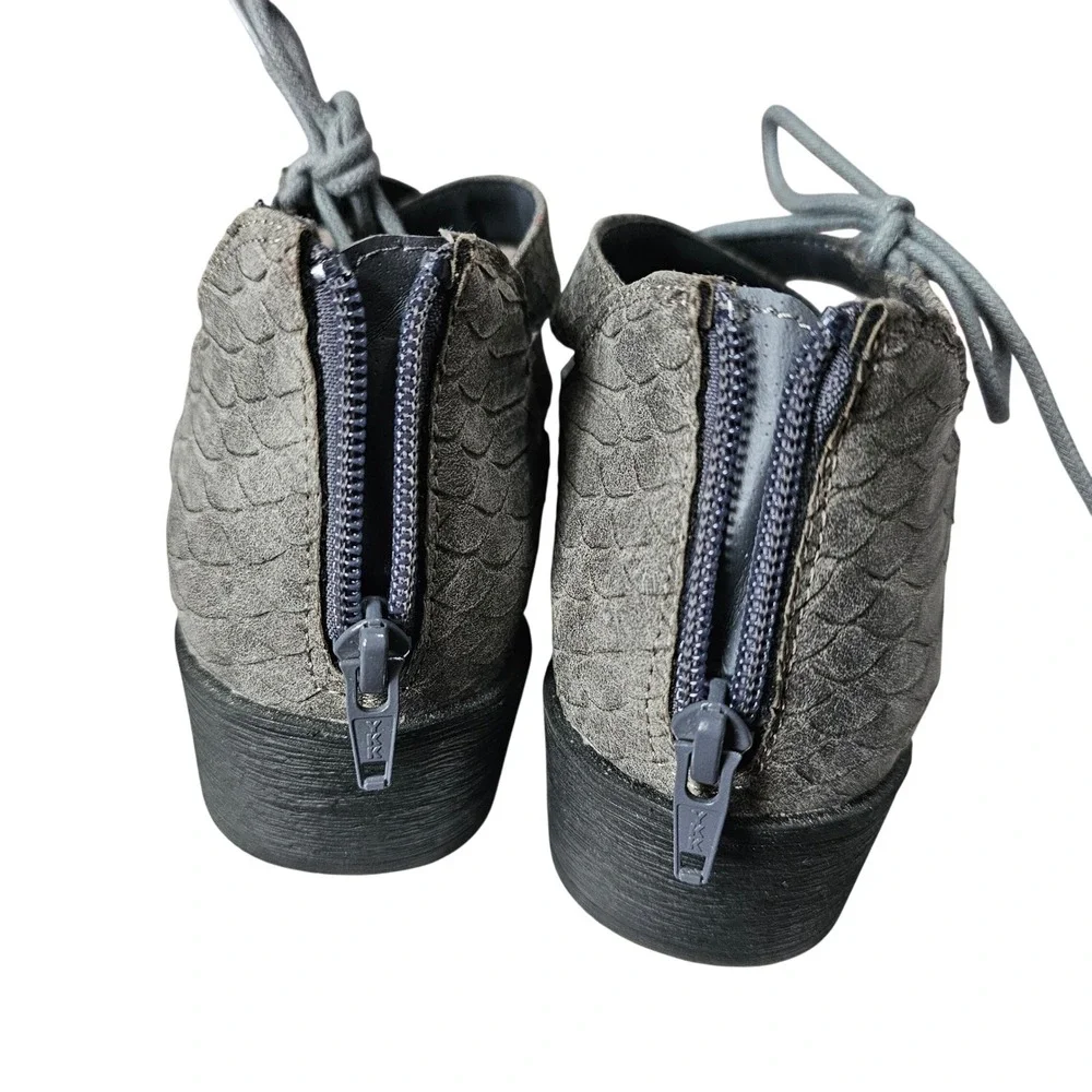 Coconuts by Matisse Lux Shootie Womens Shoes Size‎ 7.5 Gray Back Zip Side Ties